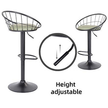 GOLDFAN Set di 2 Sgabelli da Bar Sedia da Cucina Altezza Regolabile Girevole a 360° con Schienale,Verde