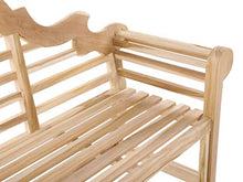 Beliani Panca da Giardino in Legno Teak Marrone Chiaro in Stile Country 180 cm Marlboro