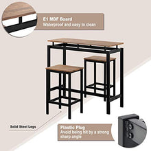 WYLZLIY-Home Set Tavolo Bar Bancone sgabelli Mobile Bar Tavolo da Bar E Sgabelli Set da Banco Tavolo da Pranzo Tavolo da Pranzo E Sedie Set da Cucina Moderna da Cucina in Legno con 2 Sgabelli