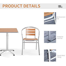 giordano shop Set Tavolo e 2 Sedie da Giardino in Alluminio Effetto Legno