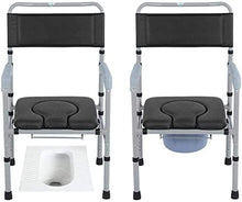 zvcv Utile Comodino Pieghevole Sedia da Toilette Sedia da Bagno Niture Anziani con braccioli e Sedile Imbottito, tavolino Regolabile in Altezza