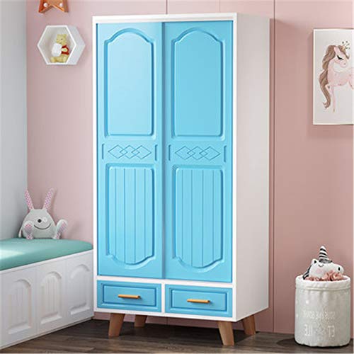 LiChaoWen Armadio per Bambini Camera da Letto per la casa Semplice Semplice Piccolo Armadio Armadio Armadi Camera da Letto (Colore : Blu, Size : 160x50x80cm)
