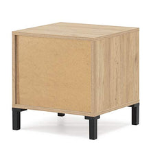 VS Venta-stock Comodino Javea 1 cassetto e 1 nicchia, Color Legno e Nero, 45 cm (Larghezza) 40 cm (profonditá) 47,5 cm (Altezza)