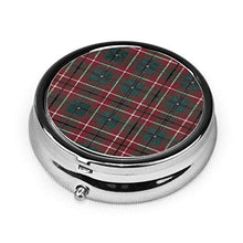 Plaid tondo pillola contenitore 3 scomparti in metallo medicina caso vitamina organizzatore titolare scatola decorativa per viaggi all'aperto