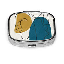 Scatola quadrata per pillole medicinali volti astratti moda pillola organizzatore viaggio pillola dispenser per vitamine integratori