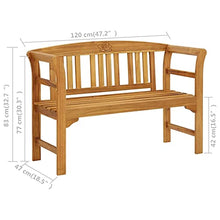 vidaXL Panchina da Giardino 120 cm in Legno Massello d'Acacia