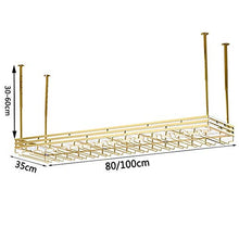 LJFJJ Portabottiglie da Parete in Ferro Bicchiere da Vino invertito Portabottiglie Vino in Metallo Installazione a soffitto Decorazione Bar per Bar, ristoranti, cucine