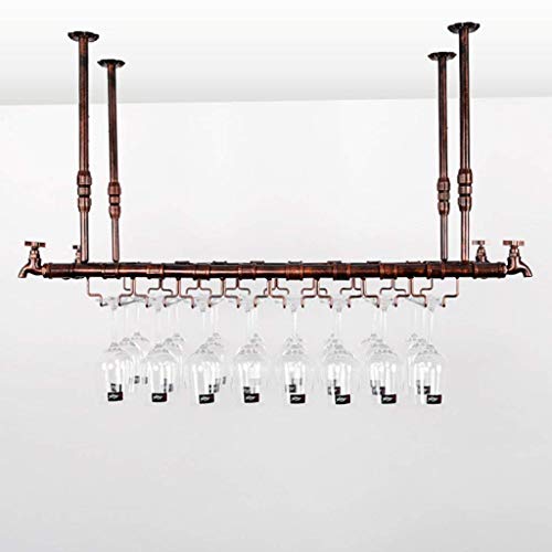 Ktv Appendiabiti in Vetro Sospeso Armadio in Vetro Alto Appendiabiti in Vetro A Scomparsa Capovolto Bar Portabottiglie Creativo per La Casa (Colore: Marrone Dimensioni: 120 * 30 Cm) Portaoggetti