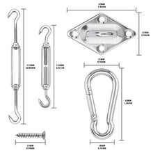 peinat Kit di Fissaggio di Tenda Parasole, Kit di Fissaggio e Installazione Acciaio Inossidabile Kit di Installazione per Vele Parasole e Tende, Ombra Giardino