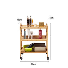YIN YIN Carrello per Ripiani Carrello - Carrello portautensili Carrello portavivande per Salone di Bellezza, Legno Carrello a rulli (Size : 60 * 32 * 73CM)