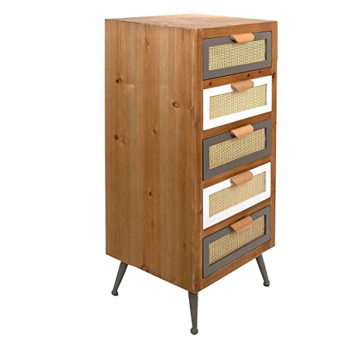 Vidal Regalos Mobile Cassettiere Sinfonier Legno 5 Cassetti Design Rustico 94 cm