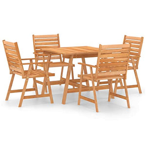 FAMIROSA Set da Pranzo da Giardino 5 pz in Legno Massello di Acacia-7843