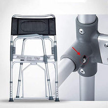Commode Chair - 3 in 1 Alluminio Pieghevole Portatile Servizi igienici di Sicurezza del Telaio Bagno Doccia Sedile for Anziani Adulti disabili Anziani, Altezza Regolabile