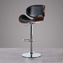 LXYPLM Sgabello Sedie Bar Barstools di Legno Solido Contro Tempo Libero Girevole Bar Sedie Sedile, casa del Metallo Registrabile Delicate Alti sgabelli con Schienale Arredo Bar Cucina (Color : Black)
