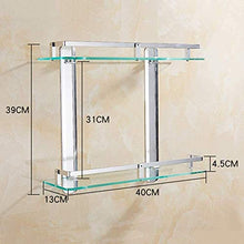 AINIYF Bagno Bagno Doccia Mensola Organizzatore Parete Punch-Free Vetro temperato rettangolo 2 Tiers Alluminio dello Spazio Cosmetic Rack, 2 Metodi di Installazione (Dimensioni: 40x13x39cm)