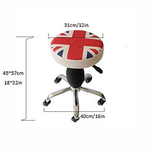 Poltrone Nubao Sgabello regolabile su rotelle, Physique Scopare Sgabello con Corona modello panno di lino sedile, Altezza regolabile 45-57 cm, Reggere il peso di 160 Kg, Fotografia Stoolfor Ufficio La