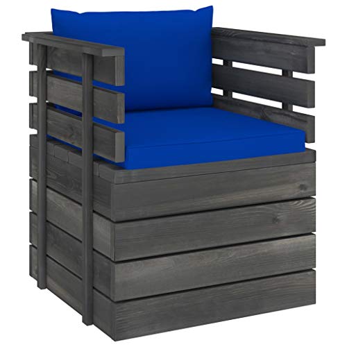 vidaXL Poltrona da Giardino con Cuscini in Legno di Pino
