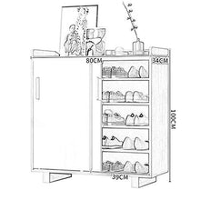 Porte Scorrevoli Scarpe Scarpe Rack Divisorie Parete Poltire profondità Dispositivo Stoccaggio Armadio Soggiorno Corridoio Bedroom White 80x34x100cm MUMUJIN