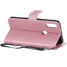 Robinsoni Custodia Compatibile con Xiaomi Play Cover Folio a Fogli Mobili Cover Libro Pelle PU Case Taccuino Cover Portafoglio Custodia Libretto Retro Flip Caso Gatta in Rilievo Cover,Rosa