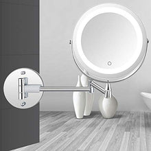 Specchio cosmetico a LED Specchio da Bagno a LED USB Ricarica 10 Volte ingrandimento 360 ° Angolo di Rotazione Pieghevole Design Touch Control 2 Facce dello Specchio