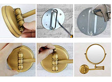 Specchio da Trucco, Specchio Ingranditore, Bagno 3X Ingrandimento Doppio Lato, 20 cm Doppio Faccia Specchio a Parete, Specchio da Parete Girevole e Rotondo, Allungabile, per Bagno, Spa, Hotel