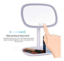 Specchio per Il Trucco Specchio for Il Trucco USB LED di Carica, Gradi Rotativi con Lo Schermo 10X di Ingrandimento Tocco 360 Vanity Piazza Desk Stand Cosmetic Mirror