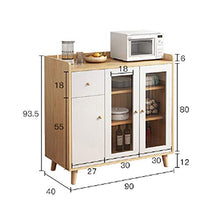 LULUVicky in Piedi Bagagli Petto Governo di immagazzinaggio Kitchen Buffet Soggiorno Credenza Accent Table Cassetto Bassa Credenza (Color : Wood, Size : 90x40x93.5cm)