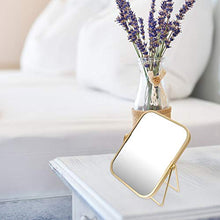 ZYCH Cosmetico Specchio da Toeletta Dorato per Specchiera per Il Salone di Bellezza della Camera da Letto Rotazione a 360 Gradi Specchietto Make up con Supporto Stile retrò Specchio Vanity