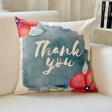 XMZFQ Cuscino Decorativo Quadrato in Cotone e Lino con Imbottitura in Cotone PP, Cuscino con Motivo Floreale a Inchiostro per Divano Letto per Auto da Ufficio, 45 * 45 cm, Set di 2,C