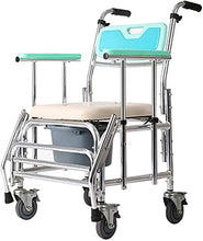 Sedia da Toilette Portatile Ad Altezza Fissa per Uso Sanitario E Sedia da Toilette, Sedia da Doccia con Ruote E Freni A