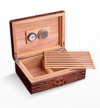 Humidor in Pelle Con Umidificatore - Stoccaggio A Quattro Zone Grande Capacità Sigaro Legno Di Cedro Humidor - Humidor 50 Capacità Sigaro
