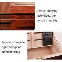 Umidificatore a scatola isolante 50 Sigari Dispositivo di Raffreddamento A Doppia Humidor Casa Legno di Cedro Cigar Idratante Governo Trasparente Tetto Apribile Igrometro Esterno Piano di Vernice