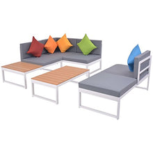 vidaXL Set Divano Angolare da Giardino 19 pz in Alluminio e WPC Sofà Poltrone