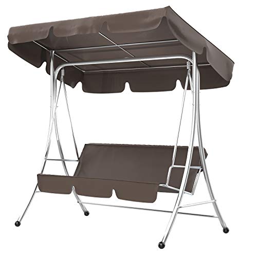 FAMKIT - Copertura per dondolo per sedia a baldacchino, impermeabile, per portico, cortile, piscina, Seaside (caffè)