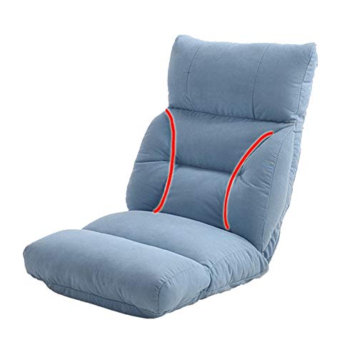 Divano da terra RENJUN Supporto dello Schienale Regolabile Si Adatta alla Curva del Corpo Umano for Leggere Gioco di Sedie Pieghevoli Blu 51 × 50 × 53 Cm