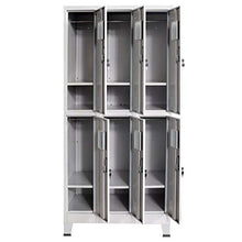 Cikonielf - Armadio guardaroba in metallo, con cassetti, in acciaio, porta con chiusura a chiave, 6 scomparti, 90 x 45 x 180 cm