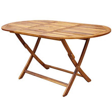 OUSEE Set da Pranzo da Giardino 7 pz Pieghevole in Massello di Acacia
