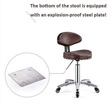 Sgabello Lavoro con Rotelle，Copri Sgabello con Blu PU Similpelle Posto a Sedere，Altezza Regolabile 60-80 cm，Capacità di Carico 160 kg，Sgabello da Lavoro con Schienale Per Salon Massage Factory Shop