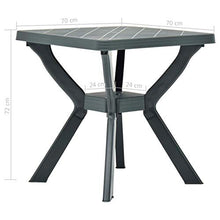 Tidyard Tavolo da Bistrot in Plastica Tavolo da Esterno per Arredo Tavolo da Giardino 70x70x72 cm Verde