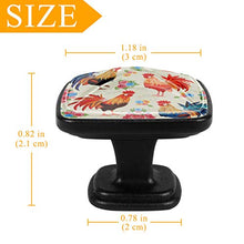 Fiori e gallo carino colorato Pomelli per Porta Set di 4 Pomelli per Mobili Manopole per Cassetti Cucina Armadio Vetro
