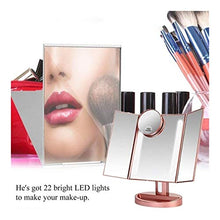 Specchio per Il Trucco Trucco Trucco Specchi A LED con Luce 22 LED Pieghevole LED 2x3x10x Ingrandimento Luce Retroilluminato Specchi for Professionale