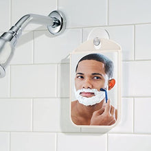 mDesign Specchio da Barba con Ventosa – Pratico Specchio antiappannamento da Appendere in Bagno – Perfetto Come specchietto Doccia e da Trucco – Crema/Argento Opaco