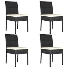 FAMIROSA Set da Pranzo da Giardino 5 pz in Polyrattan Nero-5694