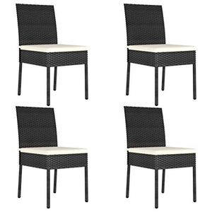 FAMIROSA Set da Pranzo da Giardino 5 pz in Polyrattan Nero-5694