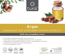 tural - Coprimaterasso Impermeabile con Trattamento all’Olio di Argan | Traspirante | Spugna 100% Cotone. Misura 150x190/200 cm