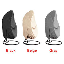EMVANV - Coprisedia da giardino per sedie a forma di uovo, per sedia a dondolo e uova, con orlo elastico e coulisse, tessuto Oxford impermeabile (grigio)