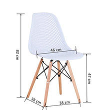 GroBKau - Set di 4 sedie con gambe in metallo, per sala da pranzo, soggiorno, colore: bianco