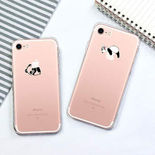 Cover iPhone SE 2020, Cover iPhone 7 / iPhone 8, CrazyLemon Custodia protettiva trasparente in silicone Custodia protettiva in TPU per iPhone 8/7 / SE 2020 4,7 pollic - Panda sinistro