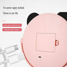 RHAD Specchio per Il Trucco,Specchio Portatile,Specchio di vanità Desktop, Specchio per Il Trucco del Desktop con Funzione di archiviazione, Specchio per Il Trucco Luminoso con Orecchie di Panda