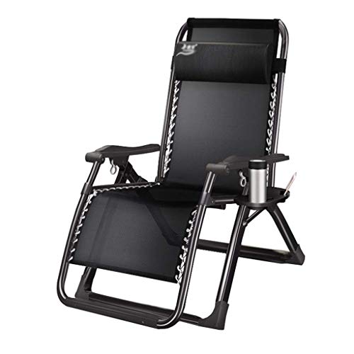 SHUAIIJUAN Sedia per il tempo libero domestico Zero Gravity Lounge Chair con cuscini e Porta bicchiere, pieghevole Patio Prato reclinabile Sdraio da spiaggia all'aperto pieghevole for giardino, patio,